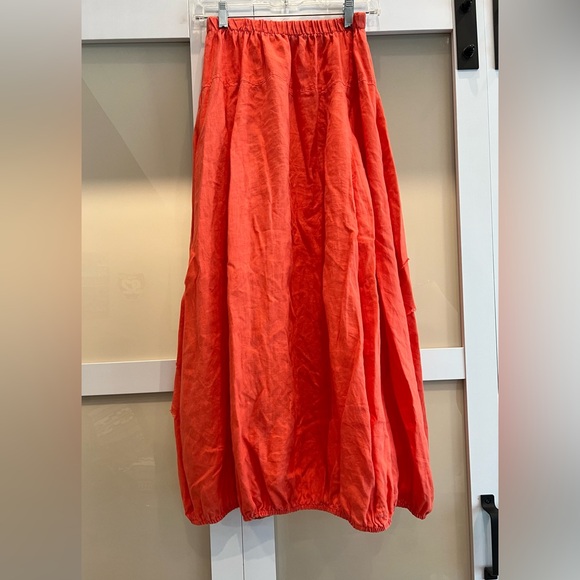 Coral Linen Maxi Skirt - Picture 5 of 8